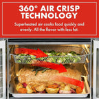 Emeril Lagasse Extra Large French Door Air Fryer Toaster Oven Combo, 24 Cooking Functions and Digital Controls, 7 Accessories Included, Stainless Steel Finish, 26QT Capacity