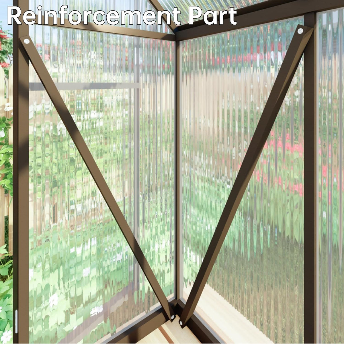 6x6 FT Greenhouse for Outdoors,Green House for Outside,Dark Gray