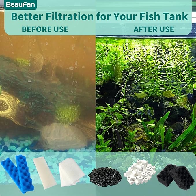 38 Pack Filter Media Kit for Fluval 406/407 Canister Filters, Replacement Bio Foam, Activated Carbon & Ceramic Rings (2 Sets Maintenance Bundle)