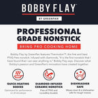 GreenPan x Bobby Flay 10" Nonstick Frying Pan Skillet, PFAS-Free Diamond Ceramic, Induction Suitable, Stay-Cool Silicone Handle, Easy Clean Dishwasher & Oven Safe, Egg & Omelet Pan, Graphite