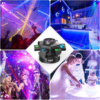 Moving Head DJ Lights, 150W RGBW LED Moving Head Light with Mixed Lighting Effects, 6 Arms Party Lights Support DMX-512 & Sound Activated, Stage Lights for Party Disco KTV Wedding Club