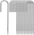 12 Inch Ground Stakes Heavy Duty J Hook 30-Pack Metal Spikes Galvanized Ground Hooks Anchors Rebar Ground Stakes for Fence Tent Gazbo Bounce House and Outdoor Decorations Inflatables