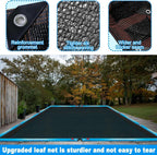 18 x 36 Ft Pool Leaf Net Cover- Thicken Rectangle Leaf Netting for Inground and Above Ground Swimming Pools Cover with Reinforced Gromments,Winter Above Ground Pool Screen Cover, Catching Leaves