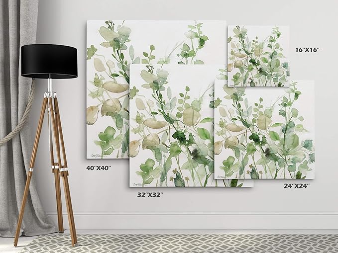 Wexford Home Sage Garden II-Canvas Prints Wrapped Gallery Wall Art | Stretched and Framed Ready to Hang 16X16 Multicolor