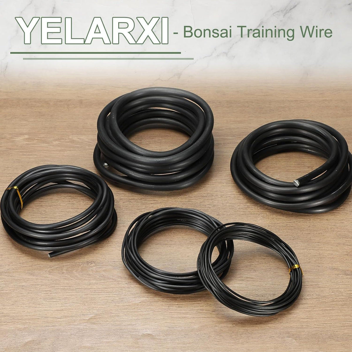 Bonsai Training Wire, 3.5mm x 32.8 ft Anodized Aluminum Floral Plant Training Wire Bendable Metal Stems Accessories for Gardening Branch Fixing Crafts (Black)