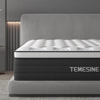 Queen Mattress, 10 Inch Hybrid Mattress in a Box with Individual Pocket Spring, Gel Memory Foam and Euro Top, Medium Firm Feel with Motion Isolation, Pressure Relief, Edge Support,Queen Size Black