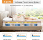 Vesgantti Cal King Mattress, 12 Inch Memory Foam Hybrid Mattress in a Box with Individual Pocket Spring, Cal King Size Mattress for Pressure Relief, Motion Isolation, Medium Firm Support