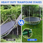Trampoline Stakes 12 inches 10-Pack U Stake for Ground Heavy Duty Trampoline Anchors High Wind Stakes for Fence, Swing Set, Outdoor Decoration and Gazebo