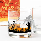 Black Lantern Whiskey Glass Set of 2 - Hunting Landscape Rock Glasses by Black Lantern - 11oz. Old Fashioned Glassware Set