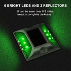 Aolyty Solar Driveway Dock Lights, IP68 Waterproof Deck Lights Outdoor, Warning Step Reflective Road Marker for Sidewalk Stair Garden Pathway Walkway (2 Pack, Red)