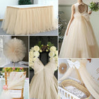 Honey Beige Tulle Fabric Rolls 54 Inch by 40 Yards Tulle Bolt Spool for Wedding Decorations DIY Tutu Baby Shower Table Skirt Ceiling Decor Birthday Party Craft Supplies