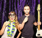 JYFLZQ Purple Sequin Backdrop Curtains 2ft x 8ft 4 Panel Glitter Photo Booth Backdrops Sparkly Photography Background Drapes for Parties Wedding Bridal Showers