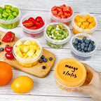 TOFLEN Reusable Small Freezer Containers 8 Oz Plastic Food Storage Containers with Screw On Lids, Leakproof & Airtight, Freezer Safe, Dishwasher Safe, Set of 12 Multicolor