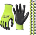 MANUSAGE Safety Work Gloves - Protective Glove for Men & Women - Ultrathin Hand Protection - For Construction, Gardening, Landscaping - Yellow - Size M - 24 Pairs