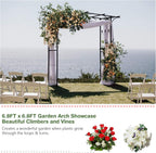 Safstar Metal Arch, 81-Inch Outdoor Garden Arbor for Various Climbing Plant Flower, Wedding Arch Backdrop Arch Stand for Wedding Garden Bridal Party Ceremony Decoration, Easy-to-Assemble, Black