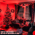 JMEXSUSS 150 LED Red String Lights Indoor Outdoor Waterproof, Connectable 59 Ft Halloween String Lights Plug in, 8 Modes Christmas Tree Light for Bedroom, Patio, Party, Halloween,Christmas Decorations