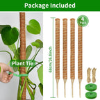 4 Pack Moss Pole, 26.8-Inch Moss Poles for Plants Monstera,Bendable Plant Support Stakes for Climbing Plants Indoor, Garden Trellis Plant Stick for Potted Plants, Pothos Philodendron