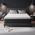 COOLMI King Size Mattress, 12 Inch Hybrid Memory Foam Mattress in a Box, Pressure Relief for Back Support, Medium Firm, Individually Pocket Springs, 100-Night Trial & CertiPUR-US Certified,Grey King