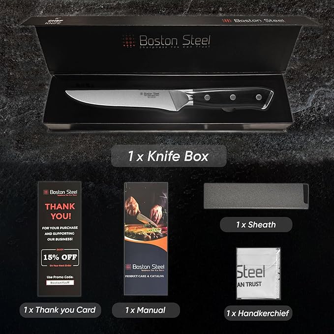 Boning Knife 6 Inch – Ultra Sharp High Carbon Stainless Steel Kitchen Knife with Comfortable Grip, Ergonomic Handle, Gifts for Women and Men, Premium Cooking Knife with Gift Box