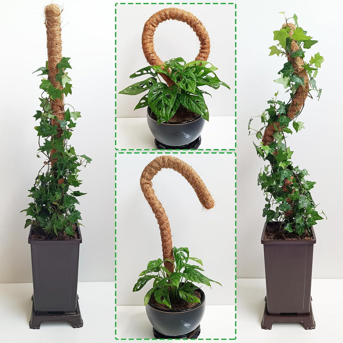 2 Pack Moss Pole, 28 Inch Bendable Moss Pole for Plants Monstera, Moss Poles for Climbing Plants Indoor, Coir Plant Pole Sticks Support Stakes for Potted Plant, Pothos, Philodendron