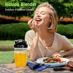 Nahida Blender for Smoothies, 1200W Smoothie Blender for Ice Crushing, Blenders with (2) 6-Fin Blades, Personal Blenders for Kitchen with 23oz, 32oz, 37oz Easy Go Cups for Juices, Silver