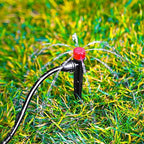 20 Pieces Drip Irrigation Emitters, Adjustable 360 Degree Drip Stream Emitters on 5" with Stake for 1/4" Drip Irrigation Tubing Irrigation 8 Hole Stream Drippers for Garden Watering System