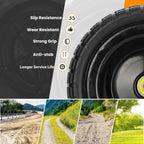 13" Flat Free Wheels Replacement for GOR Garden Cart Tires, 4.00-6 Solid Tires with 5/8"Bearings, 13" No Flat Wheels for GOR Garden Carts/Hand Trucks/Garden Carts