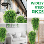 Geosar 20 Pcs Artificial Hanging Plants 32 Inch Hanging Boston Ferns Plastic Fake Plants for Wall Room Garden Wedding Garland Indoor Outdoor Decoration, No Basket
