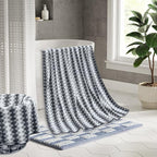 Grey Bath Towels Set of 4, Towels Large Bathroom 35X70in 600 GSM Quick Dry Towel Microfiber Thick Bath Towel Diamond Pattern Super Soft Absorbent Bath Sheets Towels for Adults Bathroom Spa Hotel