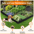 Corrugated Garden Edging, 8"×10Ft Galvanized Steel Landscape Edging & Lawn Edging Border, Metal Garden Border for Flower Beds, Garden，Lawn，Raised Beds & Tree Surrounds (Black)