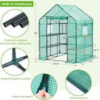 Greenhouse for Outdoors with Screen Windows, Ohuhu Upgraded 4 Tiers 11 Shelves Walk-in Greenhouses with Durable PE Cover, Outside Garden Plastic Green House with Ground Pegs & Ropes for Stability