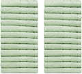 Casa Lino Face Towels & Body Wash Cloths for Showering - 100% Cotton Wash Cloths for Bathroom - Highly Absorbent & Quick Drying Washcloth Set - Cotton Washcloths 24 Pack - 12" x 12" (Light Sage Green)
