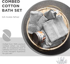 100% Cotton Bath Towel Set of 18-4 Bath Towels, 6 Hand Towels, 8 Wash Cloths, Sustainable, Soft, Highly Absorbent, Combed Cotton 18 Piece Set for Hotels, Spa, Bathroom, Dorm, Silver