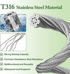 SPECILITE Wire Trellis for Climbing Plants Outdoor, 30-Set T316 Stainless Steel Kit, 1/8in x 150ft Ropes with Cable Cutter, Espalier System for Fence Wall and Garden DIY