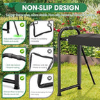 Heavy Duty Garden Kneeler & Seat with Support Legs, 400lbs Capacity Foldable Gardening Stool, Extra Thick Pad & Large Tool Organizer Bag, Ergonomic for Seniors - Dark Black