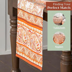 Maison d' Hermine Table Runner 100% Cotton Double Layer Table Runners 72 inches Long for Thanksgiving Christmas Decorations Home Kitchen Dining Party Wedding (Palatial Paisley, 14.5" x 72")