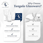 Yungala Vintage Wine Glasses,Set of 6 Glass Goblets for Water, Wine or Cocktails - Fancy Wine Glasses with a retro vibe. Sunflower Embossed Design on sturdy dishwasher-safe glasses.