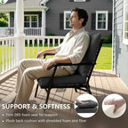 22x22 Inch Patio Chair Cushions Set of 2, Outdoor Furniture Cushions - Removable Cover, Water-Repellent, Fade-Resistant, Non-Slip Bottom & Straps, Replacement for Lawn, Porch & Deck Chair - Dark Grey