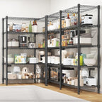 Homdox 5 Tier Storage Shelves Wire Shelving Unit Metal Shelves for Storage Heavy Duty Garage Shelf Pantry Shelves Kitchen Shelving, 14"x60"x72", Black
