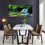 Waterfall Wall Art Large Living Room Decorations Landscape Canvas Art Nature Pictures Artwork Contemporary Wall Decor Green Trees Rivers Spring Tropic Forest for Kitchen Office Home Ready to Hang 20" x 40"