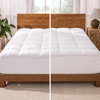 Bare Home Split Head Flex King Microplush Mattress Topper - Pillow Top Reversible - Dual Sided All-Season - 8" to 24" Deep Pocket - Soft Fitted Cover - Plush Mattress Pad (Split Head Flex King)
