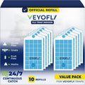 VEYOFLY Fruit Fly Traps for Indoors Refill, Gnat Traps for House, Fly Catcher, Fly Trap, Fly Trap, Plug in Catch for Fruit Flies, Moths, Gnats, Mosquito Trap (Pack of 10 Refills)