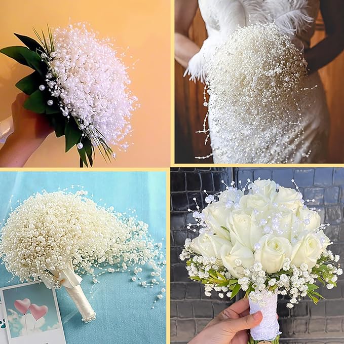 100 PCS Artificial Floating Beads for Centerpieces Vases, Black 8+3mm String Beads for Wedding Party Faux Pearl String for Decorating, String Pearls for Crafts Vase Filler