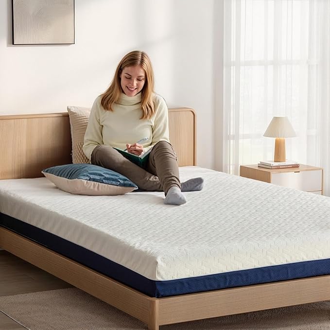 6 Inch Gel Memory Foam Twin Mattress for Cooling Night Sleep & Pressure Relief, Medium Firm Twin Size Mattress in a Box, Fiberglass-Free, CertiPUR-US Certified