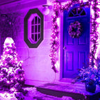 JMEXSUSS 163 FT 500 LED Purple Christmas Lights, 8 Modes String Light Indoor Outdoor Waterproof, Remote Control Purple Lights Plug-in for Roof Bedroom Party Christmas Tree Decorations
