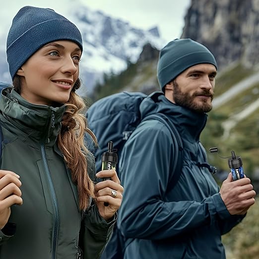 Mini Straw Water Filter - Portable Water Filter, Personal Water Filtration System, Water Purifier Straw, Outdoor Emergency and Survival Gear for Hiking, Camping Accessories and Travel (4PCS)