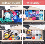 40Pcs Drawer Dividers, Adjustable Drawer Organizer for Socks, Underwear, Makeup, Can Help Tidy Kitchen, Bedroom, Dresser Pink