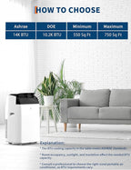 GarveeLife 14,000 BTU Portable Air Conditioners - Smart AC Units Cold with Drainage-free 48db Quiet Cooling within 750 sq.ft, Remote Control 24H Timer/Dehumidifier/Fan Modes for Bedroom Room Indoor
