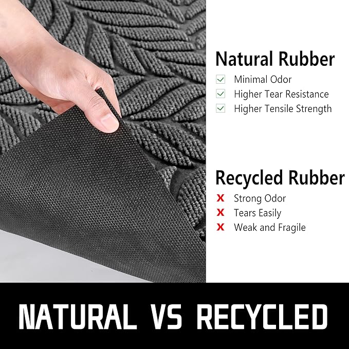 Yimobra Front Door Mat Outdoor Indoor, 47x24 All-Season Waterproof Welcome Matt, All-Weather Outside Entrance Mat, Non-Slip Patio Porch Doormat, Low Profile, Fade Resistant, Grey