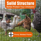 48" x 50' 1/2inch PVC Hardware Cloth Vinyl Coated Chicken Wire Fence Galvanized Welded Mesh Roll for Home Garden Rabbit Cage, Black-PVC